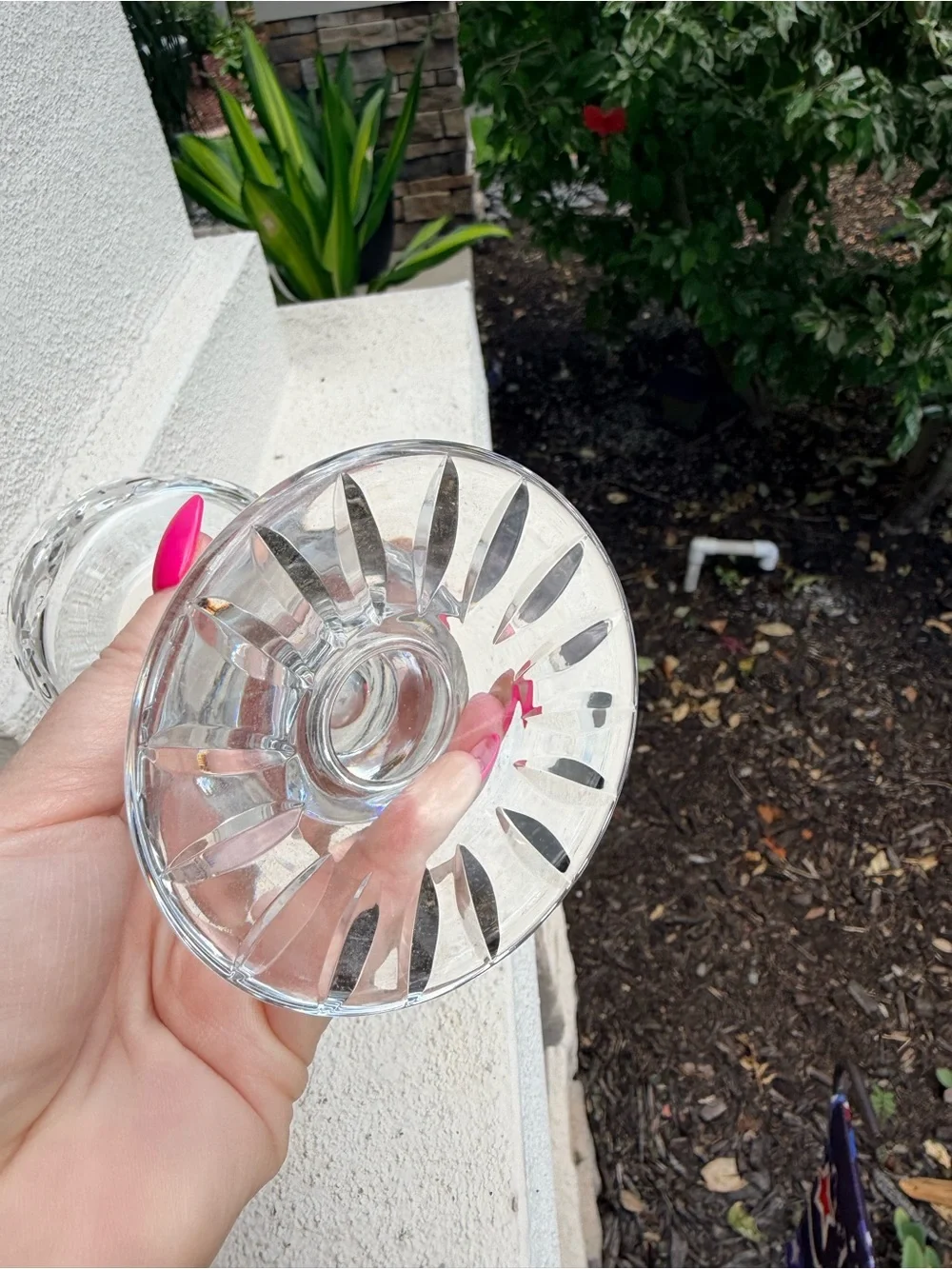 Vintage Cut Crystal Hurricane Vase Candle Holder Clear Heavy Glass 12